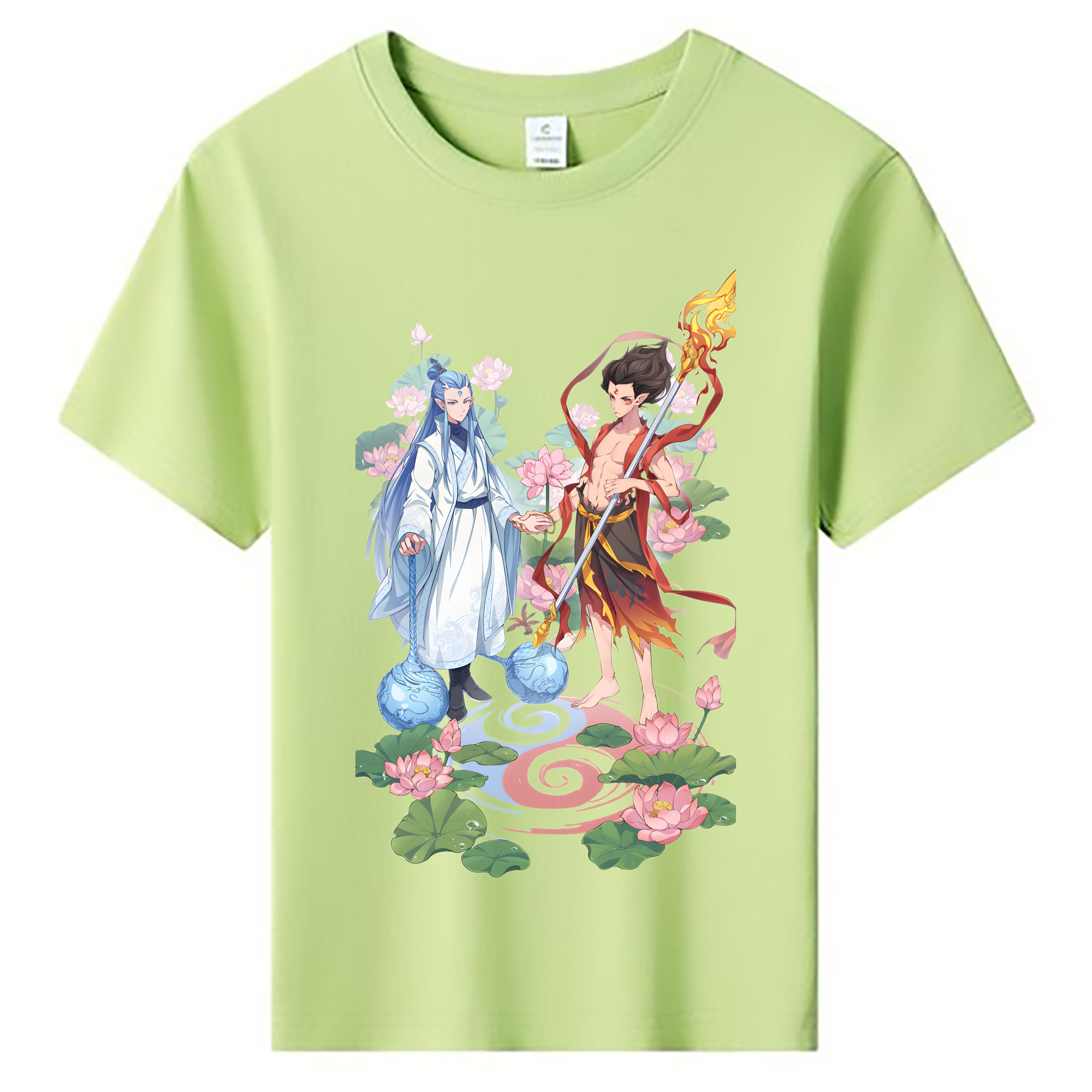 （画像用） Ne Zha 2 ナタ 魔童の大暴れ 綿100％キッズTシャツ（フロントプリント）